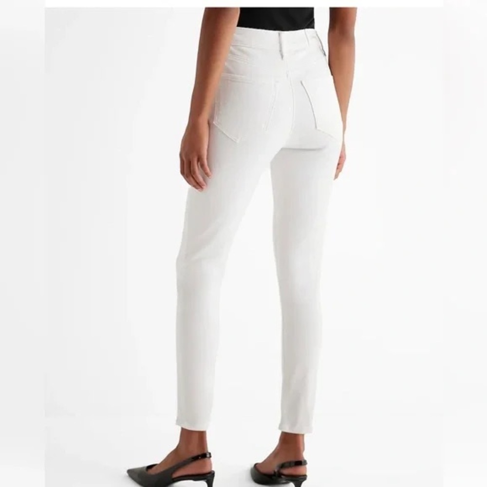 Express Super High Rise Slim Jeans with Distressed Details - Picture 3 of 8